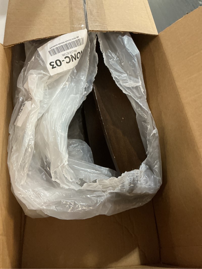 Condition photo showing item condition for KAPOEFAN 60" Ceiling Fan with Light and Remote,Reversible DC Motor,6Speed,Modern Natural Wood Ceiling Fan with Dimmable LED for Outdoor Patios Bedroom Living Room,Black Walnut and Red Brass 60 INCH 5Blades Black Walnut+Red Brass