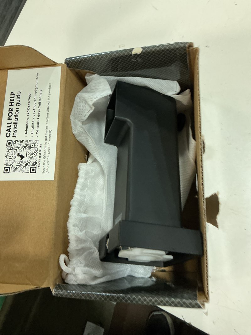 Condition photo showing As Is for slip on diverter tub spout, sleek square design for bathroom, fits 1/2" copper pipe (5/8" od), child-safe rounded edges, easy installation, matte black