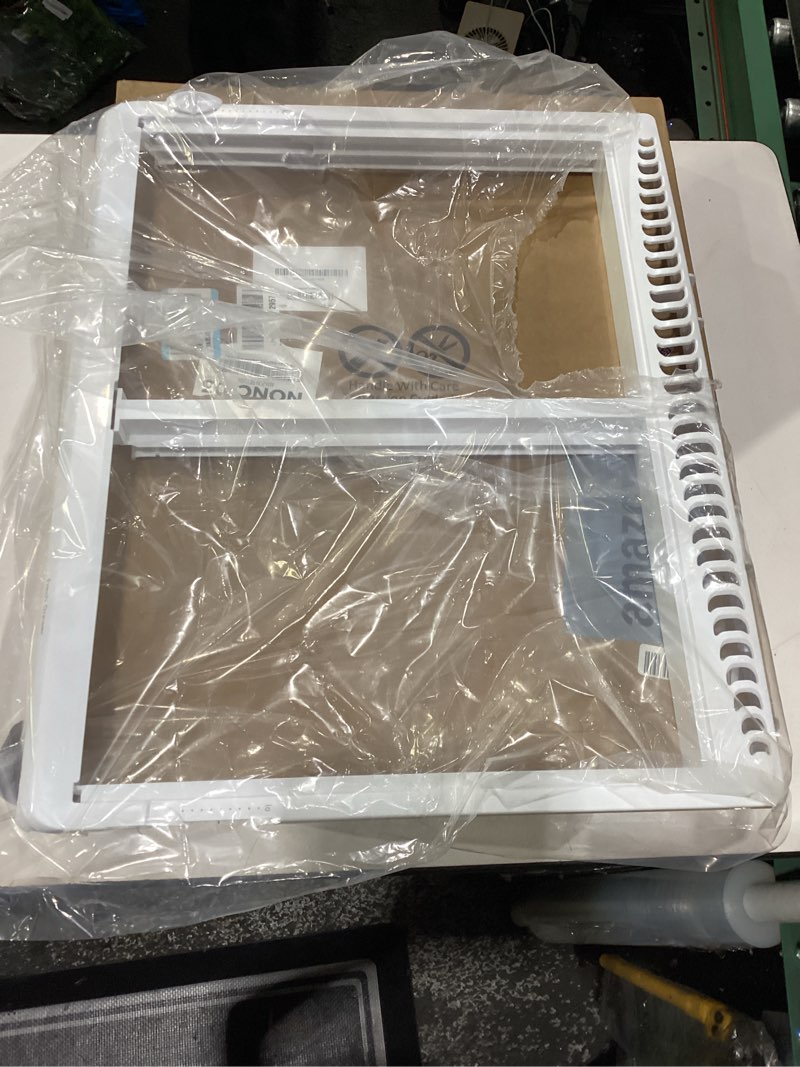 Condition photo showing New/Like New for 240364790 refrigerator crisper shelf frame compatible with frigidaire refrigerator, crisper pan cover replaces ap4393266 240364718 240364767 ah2361226 refrigerator drawer cover(no glass)