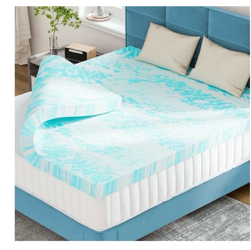 CONCETTA 3 inch King Size Memory Foam Mattress Topper with Cooling Gel, Pressure Relief for Back Pain, Comfort Bed Topper, CertiPUR-US Certified