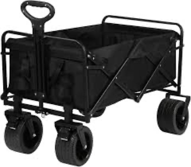 500lbs collapsible foldable wagon cart - 230l large wagons with table, heavy duty portable utility f