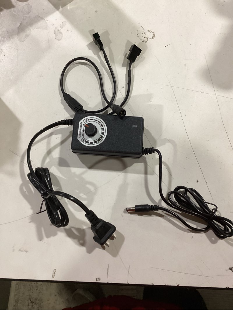Condition photo showing Good Condition for Delinx 12V Power Supply, PC Fan Speed Controller, 100-240vAC to 3-12vDC 24W Adjustable Adapter With Splitter Cable, DC Female to 2 x 3/4 Pin, Multi-Functional