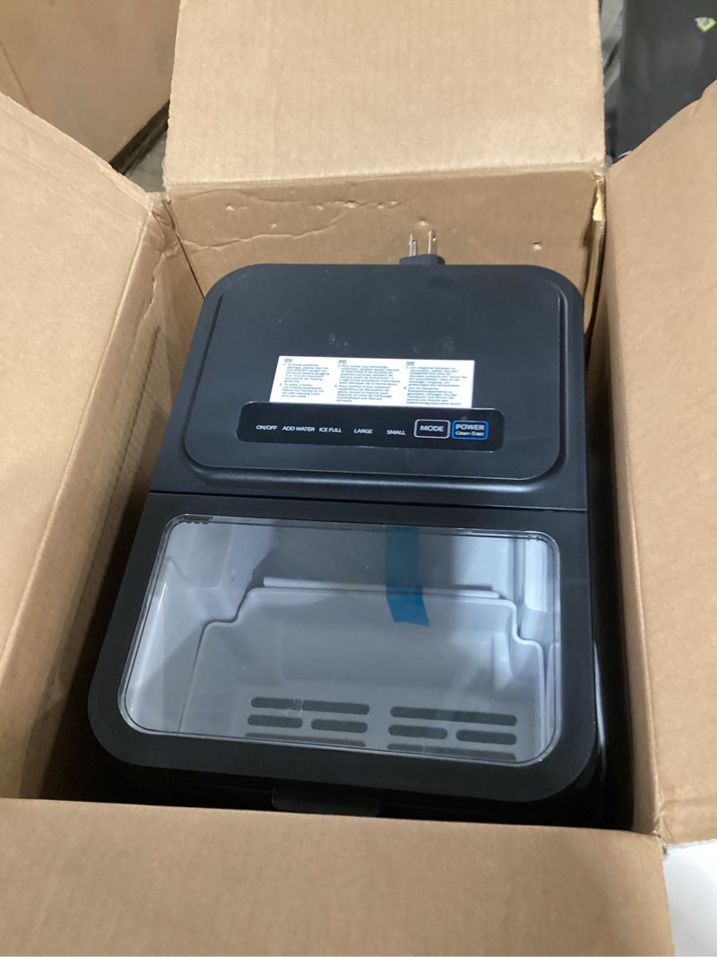 Condition photo showing Good Condition for silonn ice maker countertop, 8 ice cubes in 6 mins, 26.5 lbs/24h, 2 bullet ice sizes, self-cleaning bullet ice maker, portable ice machine for kitchen, party, office, and rv camping ebony 26.5 lbs