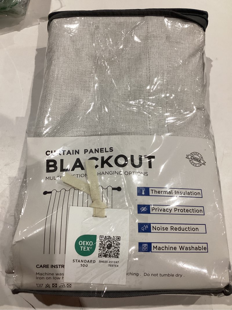 Condition photo showing Good Condition for INOVADAY 100% Blackout Curtains for Bedroom, Black Out Curtains 84 Inch Long, Clip Rings Linen Blackout Drapes, Thermal Insulated Room Darkening for Living Room, 2 Panels - Beige,W50xL84 Beige 50"W x 84"L (Pack of 2)