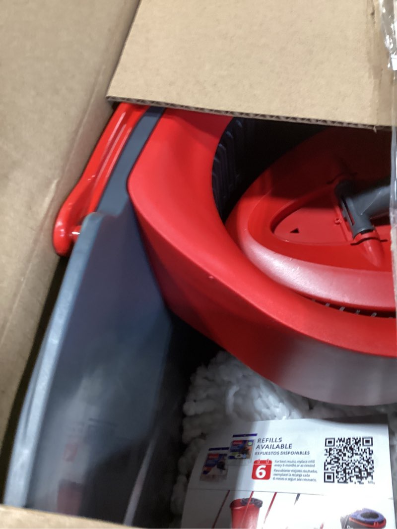 Condition photo showing Good Condition for o-cedar easywring microfiber spin mop, bucket floor cleaning system, red, gray, standard