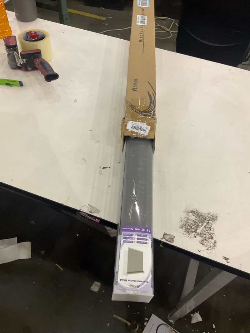Condition photo showing New/Like New for 100% Blackout Roller Shades, Blinds for Windows with Thermal Insulated & UV Protection Waterproof Fabric,Window Blinds for Home Office Bedroom, Easy Installed (Grey-33 W x 72) 33"W x 72"H Grey