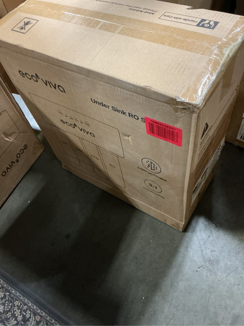 Condition photo showing New/Like New for ecoviva 800gpd undersink reverse osmosis system, german design with nsf/ansi 58 61 372 tankless 3:1 pure to drain 9-stage, 10 years robust alkaline ro water filtration, fully sealed noise reduction white