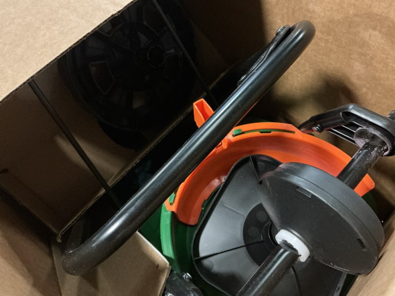 Condition photo showing Good Condition for scotts turf builder edgeguard mini broadcast spreader for seed, weed and feed, fertilizer, salt, ice melt, push spreader holds up to 5,000 sq.ft. product