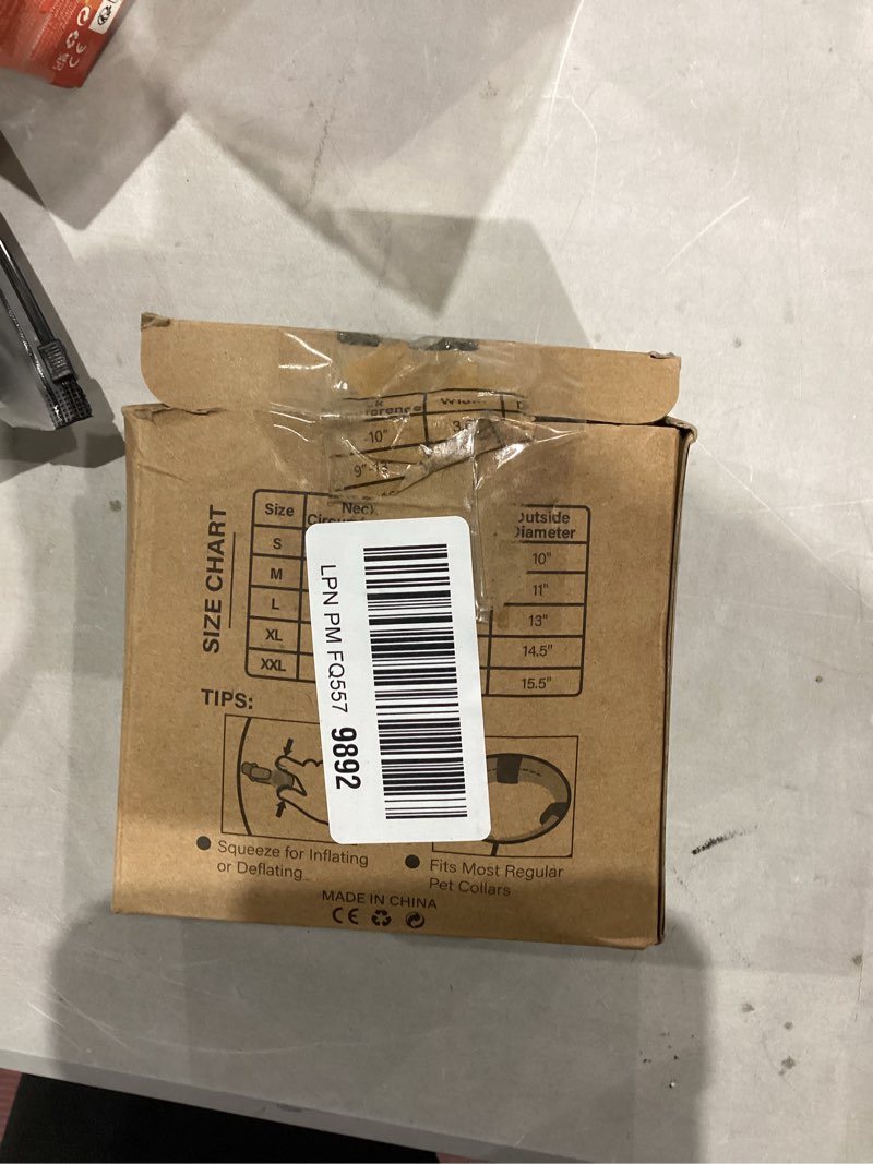 Condition photo showing Good Condition for Supet Raised Inflatable Dog Cone Collar to Stop Licking, Soft Dog Cone Alternative After Surgery, Doggie Neck Donut Collar for Small Medium Large Dogs Donut Light Blue M(Neck 9"-12.5")