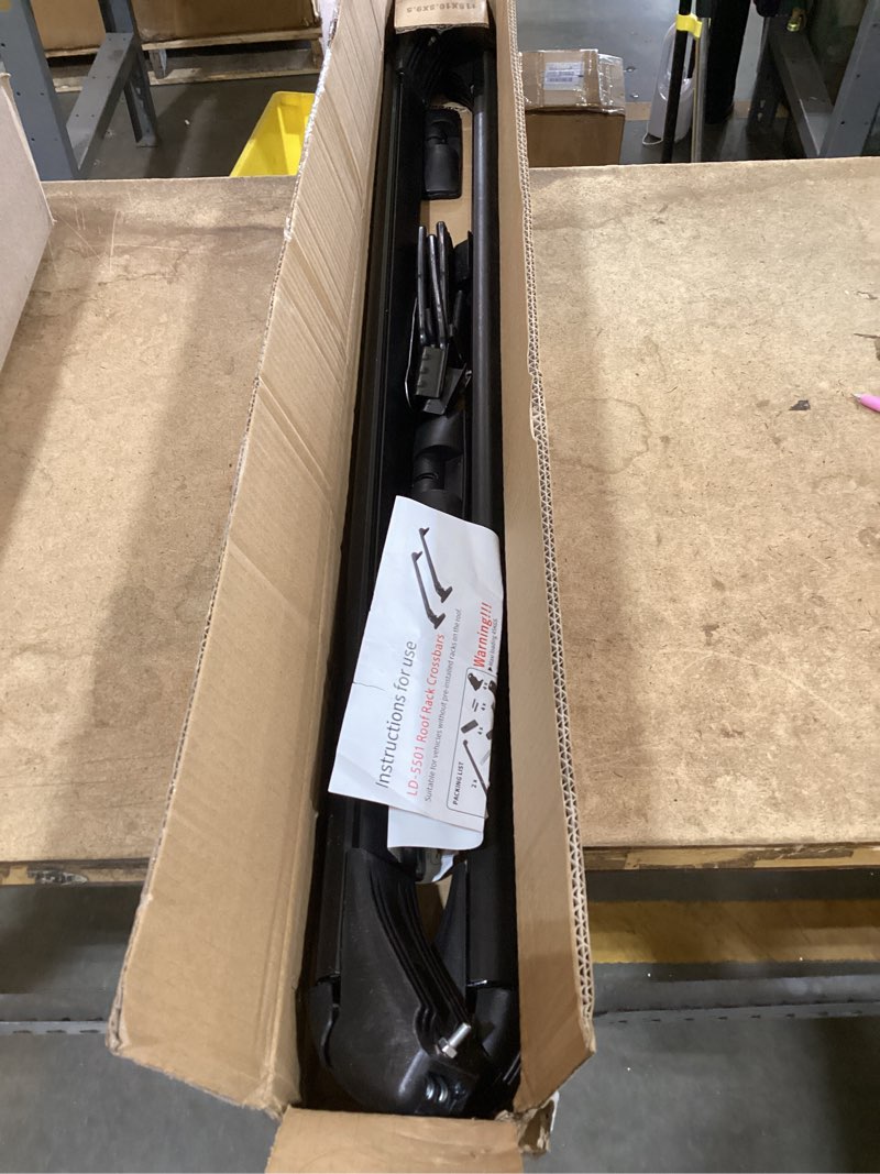 Condition photo showing New/Like New for 2pcs 43.3 inch universal car top roof cross bar luggage cargo rack adjustable window frame aluminum black