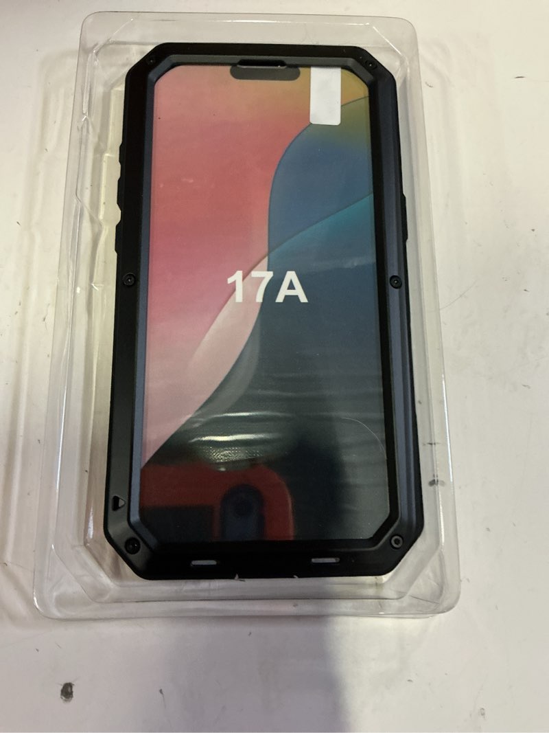 Condition photo showing Good Condition for lanhiem metal for iphone air case, built-in glass screen protector, heavy duty shockproof case [military-grade full protective] tough rugged phone cover for iphone 17 air 6.5'', black for iphone air black