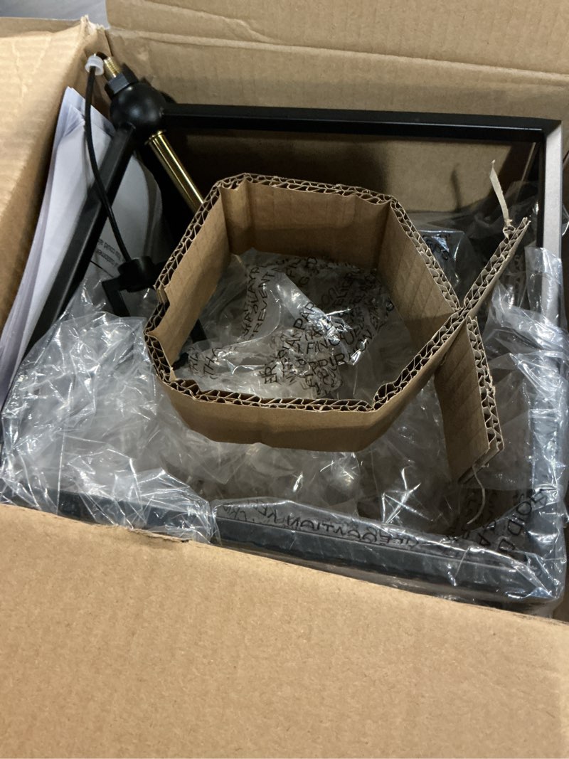Condition photo showing As Is for origin 21 maren 1-light matte black modern/contemporary led chandelier