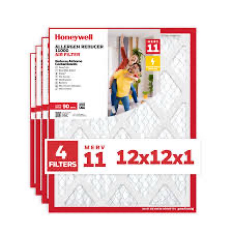 Honeywell 12x12x1 MERV 11 Allergen Reducer 11000 Electrostatic Pleated HVAC AC Furnace Air Filter (1