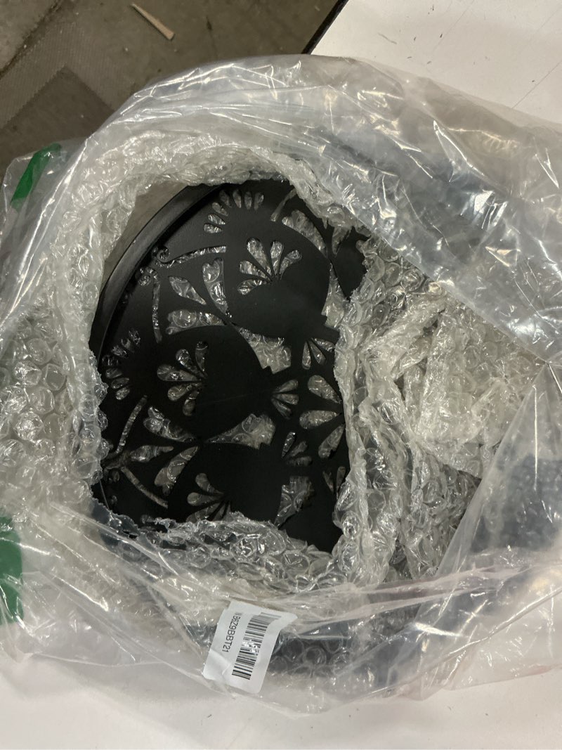 Condition photo showing Good Condition for Fashion&cool Outdoor Side Tables for Small Space, 2 Pack Patio Side Table, Weather Resistant Metal Small Round Outdoor Side Table for Patio Yard Porch Balcony Garden Bedside, Plant Stand