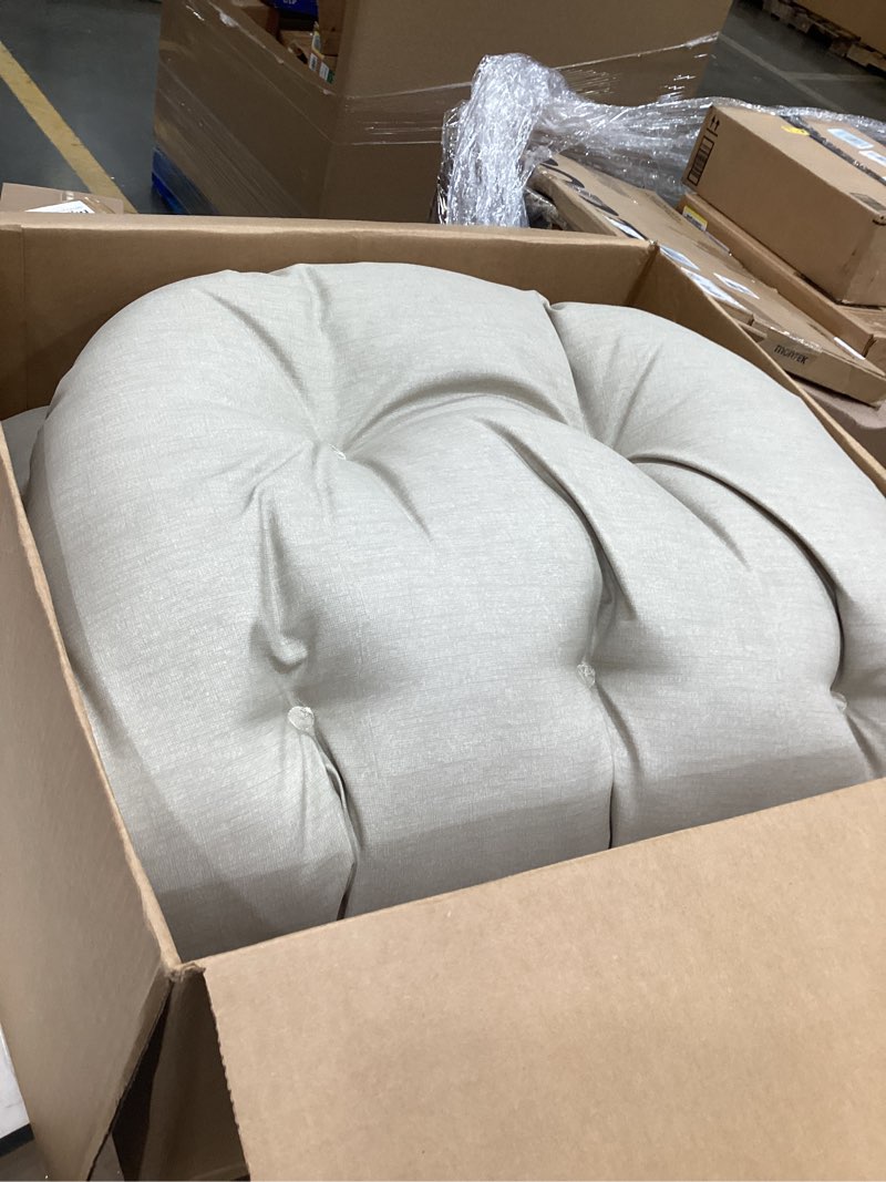Condition photo showing Good Condition for arden plush indoor/outdoor egg chair cushion, 34 x 49, water repellent, fade resistant, tufted for comfort tan leala