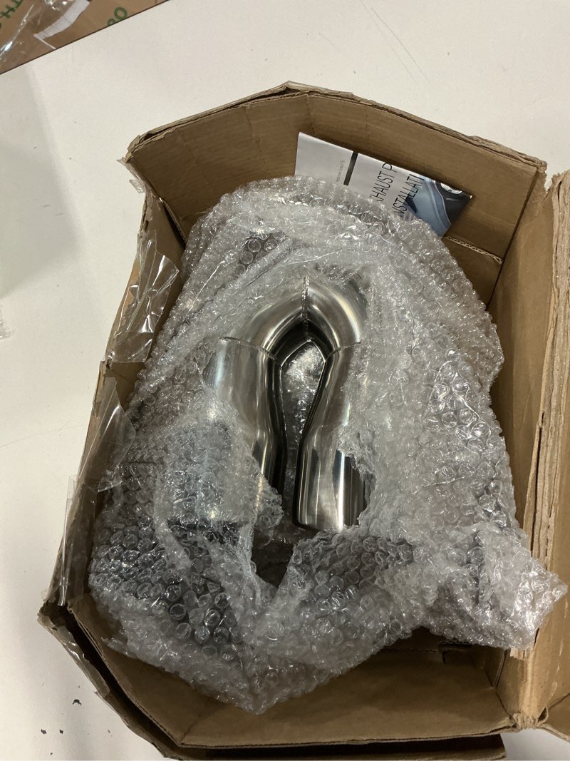 Condition photo showing New/Like New for lcgp dual exhaust tip 2.5 inch inlet 3.5 inch outlet universal car stainless steel angle cut 2-packs pvd blue tailpipe(left and right) 2.5x3.5x9.25 inch blue burnt