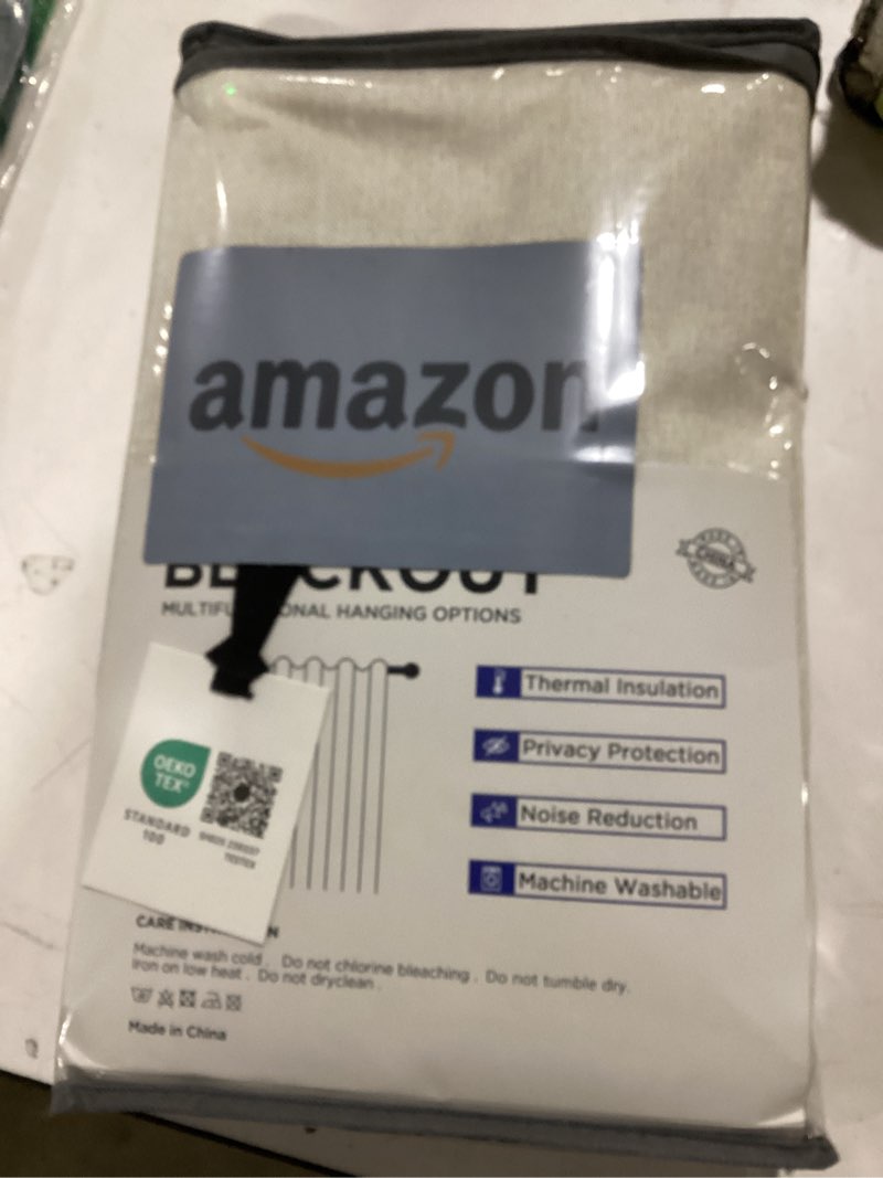 Condition photo showing Good Condition for 100% Blackout Shield Linen Blackout Curtains for Bedroom 84 Inches Long, Back Tab/Rod Pocket Living Room Drapes, Thermal Insulated Blackout Curtains 2 Panels Set, 50" W x 84" L, Cream Cream 50"W x 84"L (Pack of 2)
