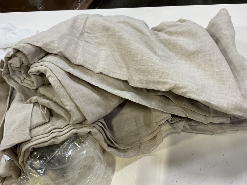 Condition photo showing Good Condition for european linen room darkening curtain, 96x108, flax(of 1)