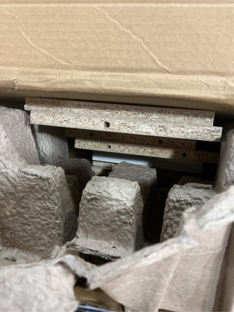 Condition photo showing As Is for Yukon 66'' White Solid Wood Over the Toilet Bathroom Space Saver Cabinet with Shelf