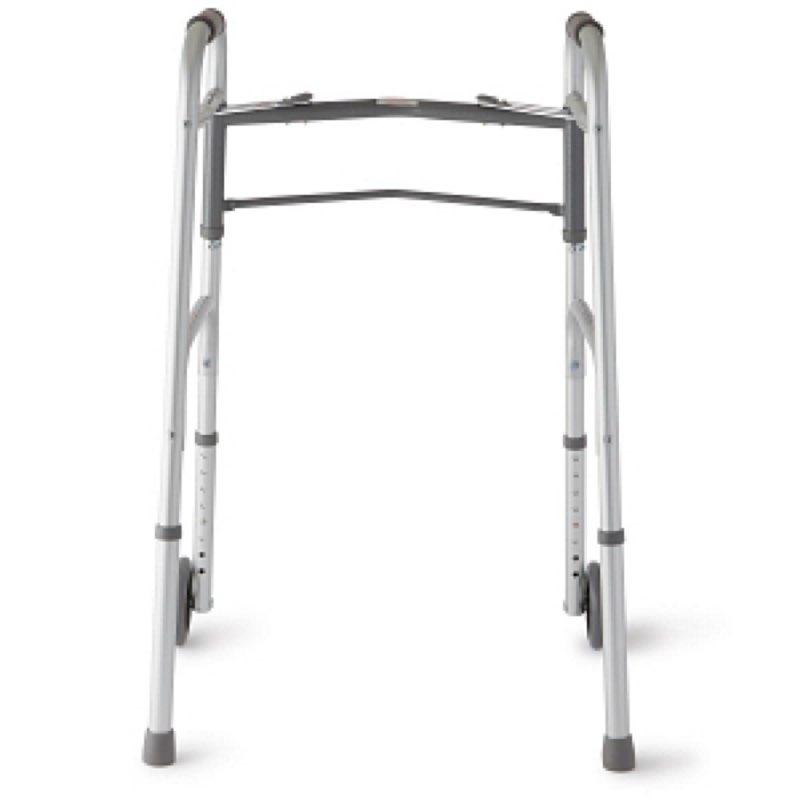 Medline Two-Button Folding Walkers with 5\" Wheels | Medline 12.5 cm adults 