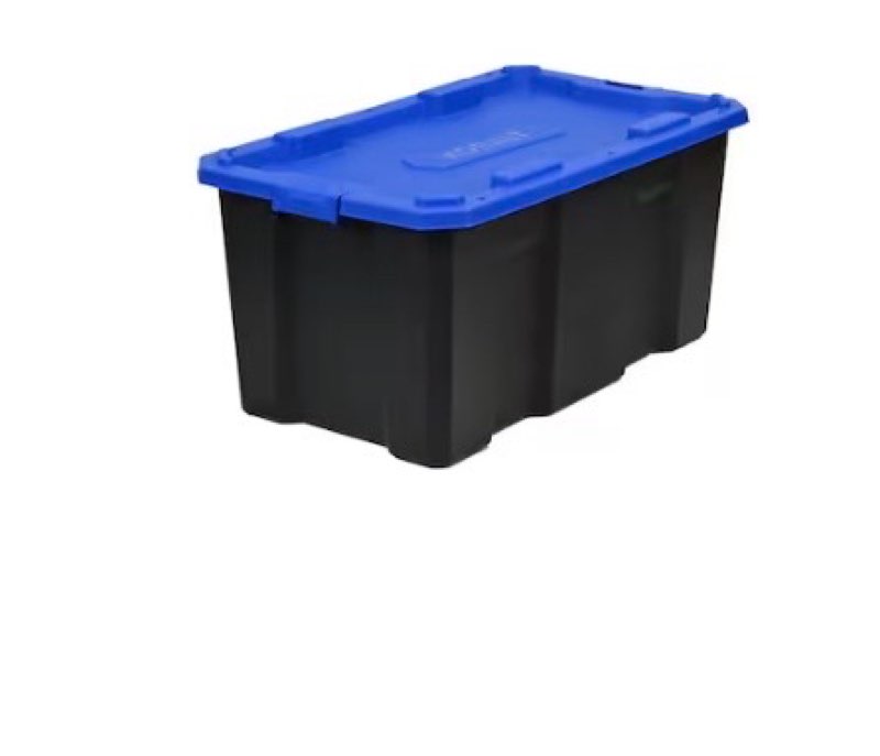 kobalt x-large 50 -gallons ( 160 -quarts ) black heavy duty stackable tote with latching lid