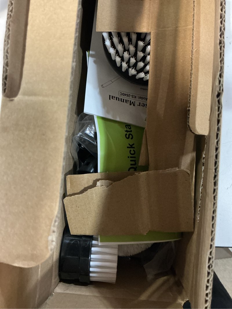 Condition photo showing New/Like New for tuyu electric spin scrubber, full-body ipx7 waterproof bathroom scrubber with power lcd display, adjustable extension handle, cordless shower cleaner brush for bathtub kitchen wall cleaning black