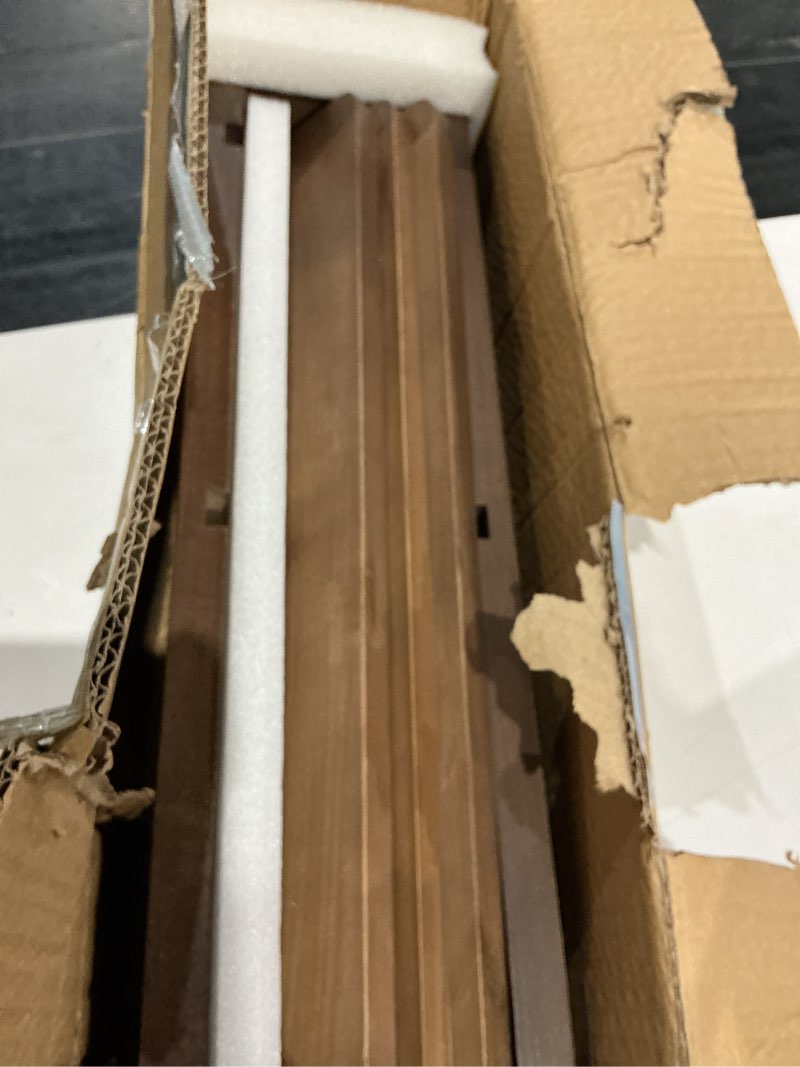 Condition photo showing Good Condition for sumgar floating shelves for wall walnut mounted shelving unit all pine 3 tier large shelf for bedroom living room office bathroom home decoration storage plant photo display modern 20in