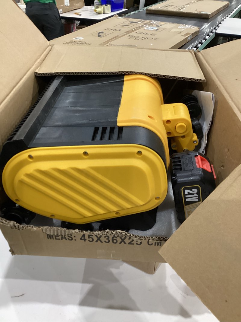 Condition photo showing As Is for 14" Cordless Snow Shovel Electric Snow Blower with 4.0Ah 21V Battery Brushless Motor for Makita 18V Battery Plow Snow Thrower Powered Portable Winter Removal Driveway/Steps/Patio/Sidewalk (Yellow)