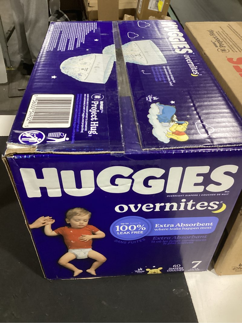 Condition photo showing New/Like New for huggies overnites nighttime baby diapers - size 7 - 60ct