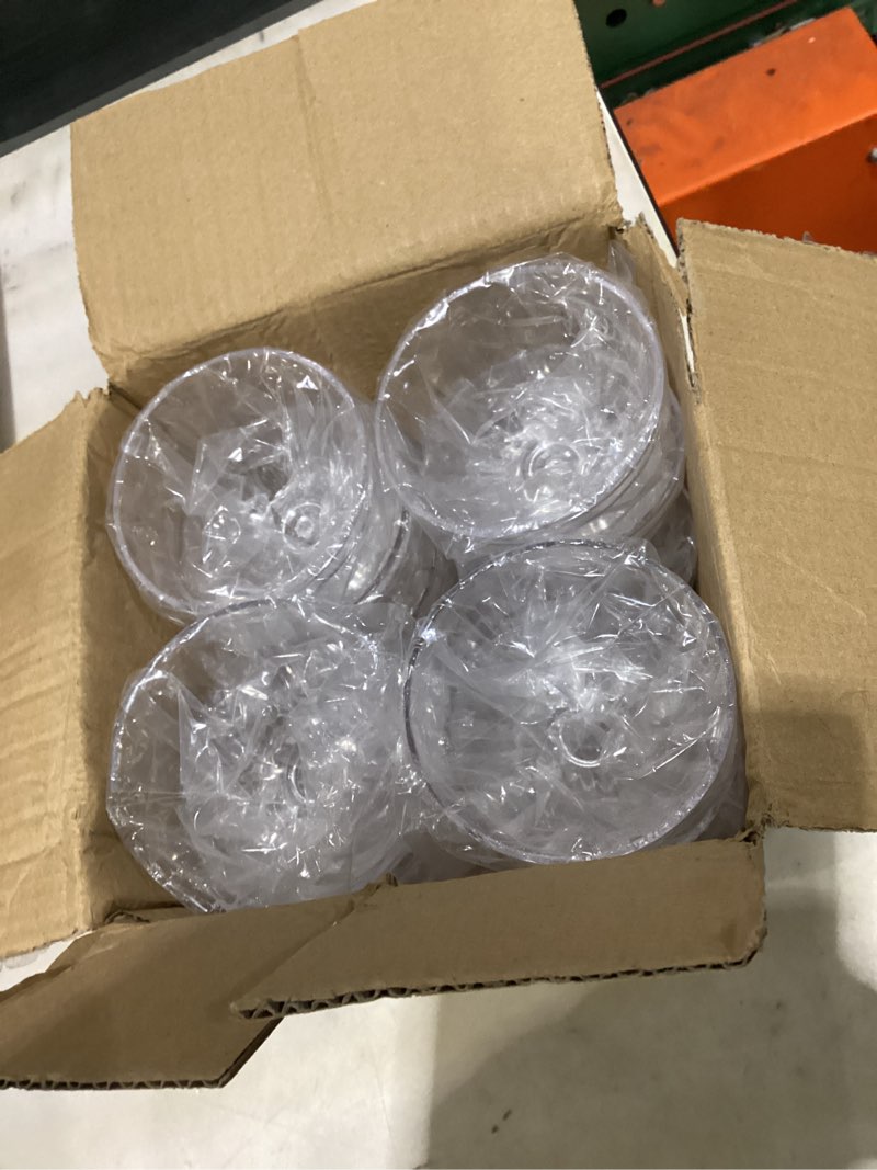 Condition photo showing New/Like New for lawei 12 pack acrylic ice cream bowls - 8 oz clear plastic dessert cups footed ice cream bowls for dessert, sundae, ice cream, salad, cocktail, condiment, trifle