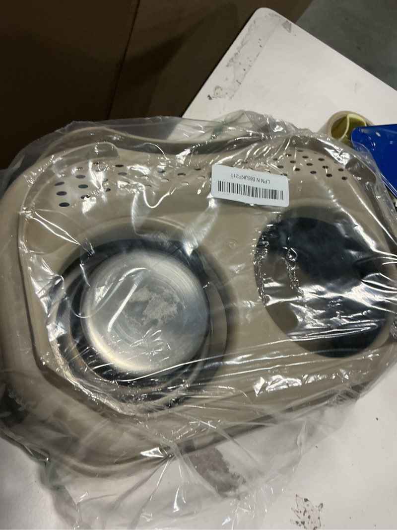 Condition photo showing Good Condition for Neater Pet Brands Neater Feeder Deluxe Mess Proof Dog Bowls Elevated for Small Dogs Under 19 lbs, Made in USA, No Spill Raised Dog Food Bowl Stand Feeding Station, Food and Water Bowl Set, Cappuccino Cappuccino Small with 1.5 Cup Bowl