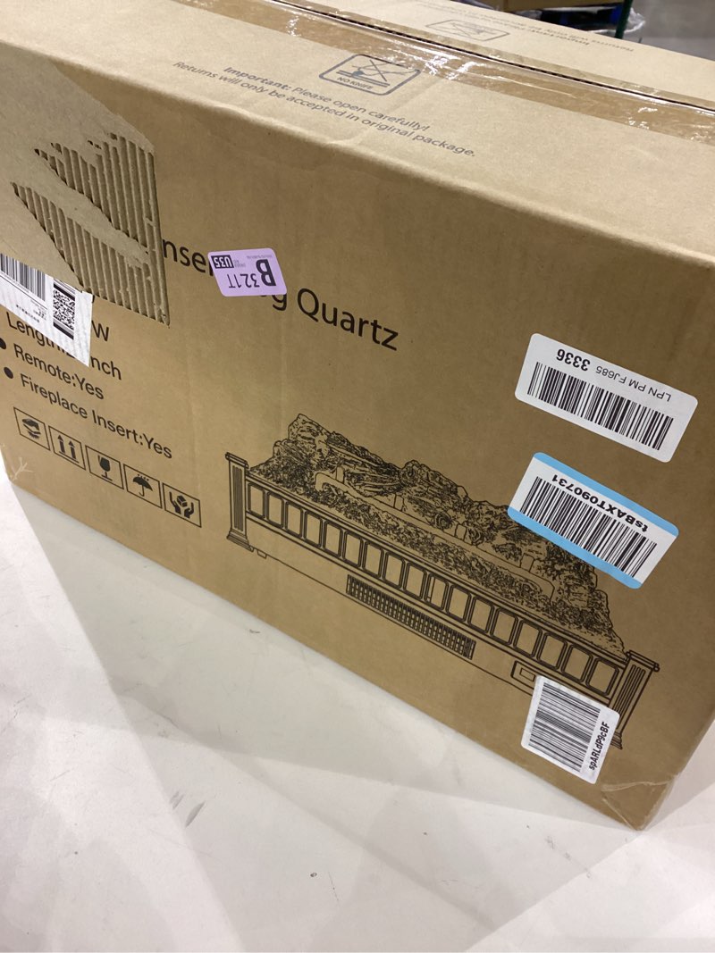 Condition photo showing Good Condition for Electric Fireplace Logs Inserts Heater 20-Inch, Remote Controller Fireplace Heater, Adjustable Flame Colors, Realistic Fake firewood Flame, Overheat Protection, Timer, Thermostat, 1500W Black 20"