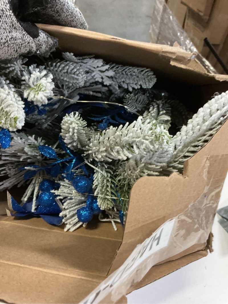 Condition photo showing Good Condition for Hiboom 3 Pack Artificial Christmas Teardrop Swags 24" Xmas Cordless Prelit Stairway Swag Christmas Garland Stairs Rails Decoration with LED Lights for Indoor Outdoor(Brown,Classic Style) Brown Classic Style