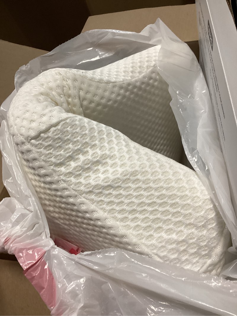 Condition photo showing Good Condition for Osteo Cervical Pillow for Neck Pain Relief, Hollow Design Odorless Memory Foam Pillows with Cooling Case, Adjustable Orthopedic Bed Pillow for Sleeping, Support for Side Back Sleepers Standard High(24.5*16.5*5.2/4.1 inches) White