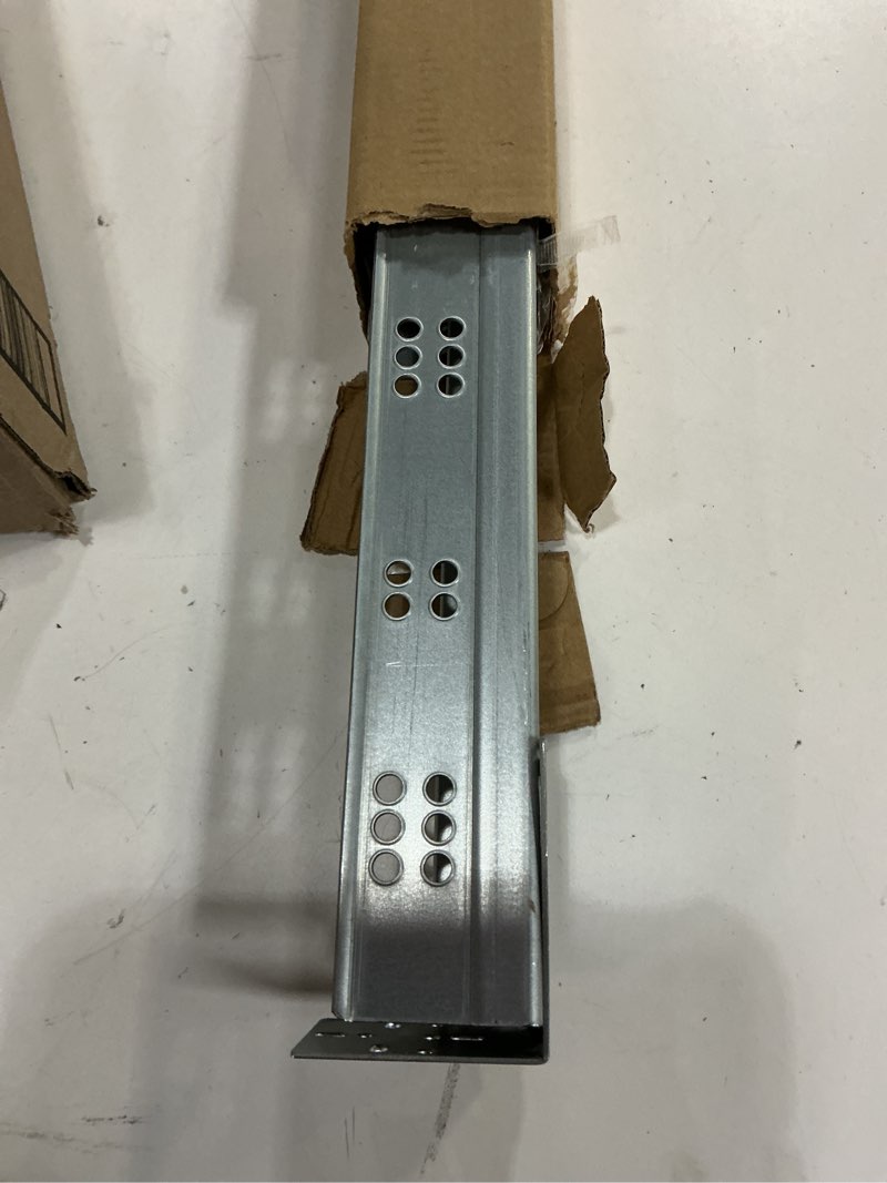 Condition photo showing Good Condition for soft close bottom mount drawer slides 21 inch rails with rear mounting bracket locking devices screws for face frame or frameless application?21 inch, 1 pair? 21 inch 1 pair