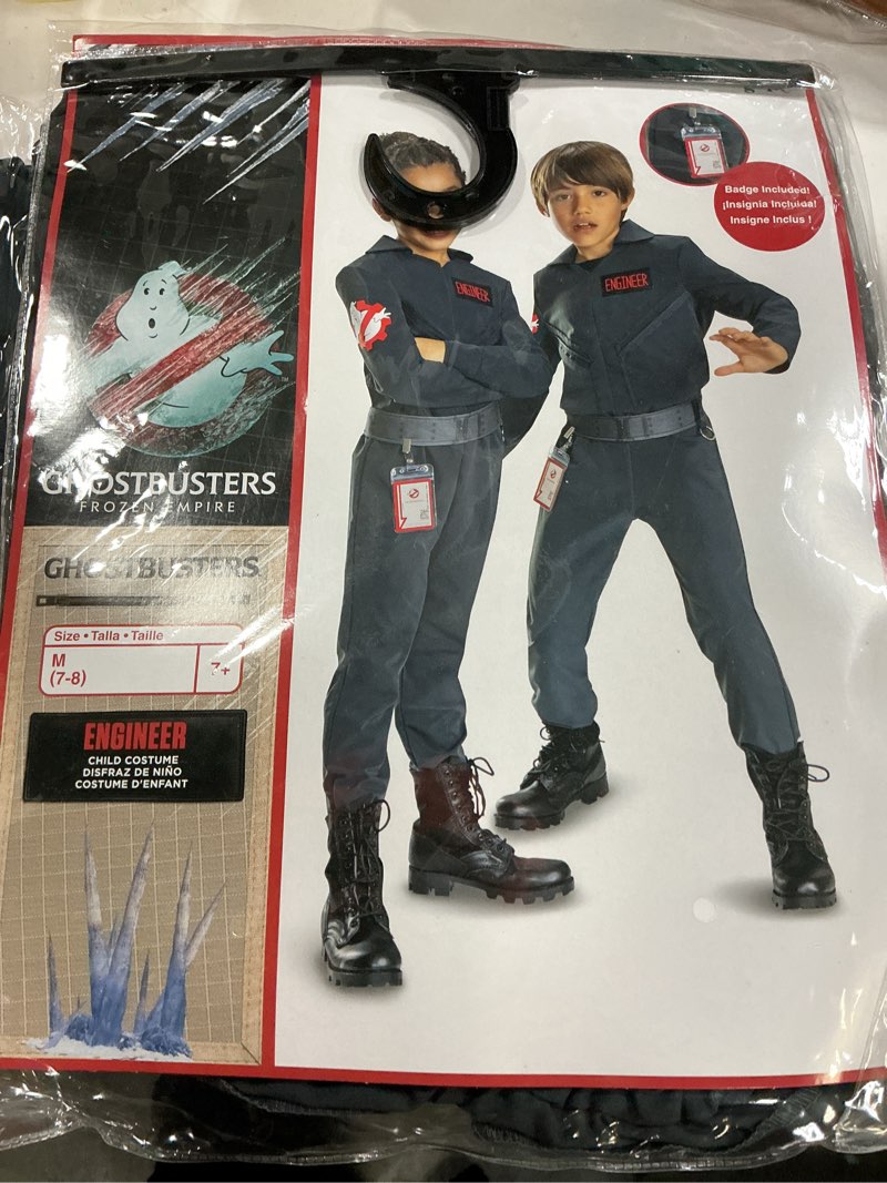 Condition photo showing New/Like New for Disguise Child Ghostbusters Engineer Costume, Official Ghostbusters Frozen Empire Kids Costume With Detachable Belt (   7-8) Ghostbusters