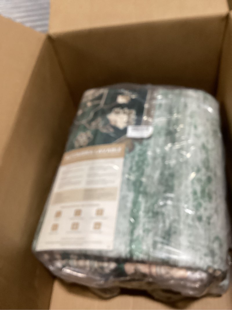 Condition photo showing New/Like New for Washable Rug for Living Room Bedroom, 8x10 Area Rugs for Dining Room Home Office, Non Slip Low Pile Rug Indoor, Vintage Boho Floral Medallion Carpet, Retro Green Green 8' x 10' (Rectangular)