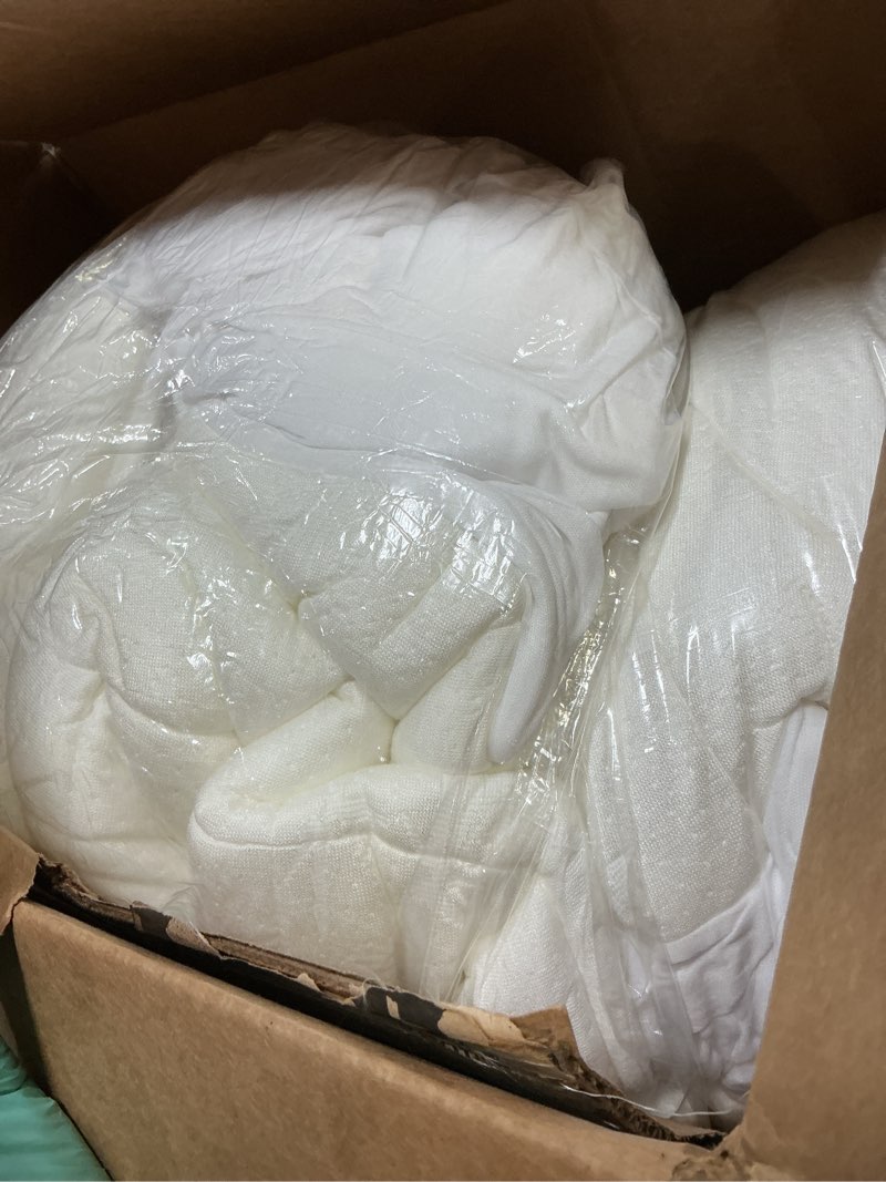 Condition photo showing As Is for ultra soft queen size mattress topper - viscose made from bamboo pillow top mattress pad for back pain relief - naturally cooling for hot sleepers, white white queen