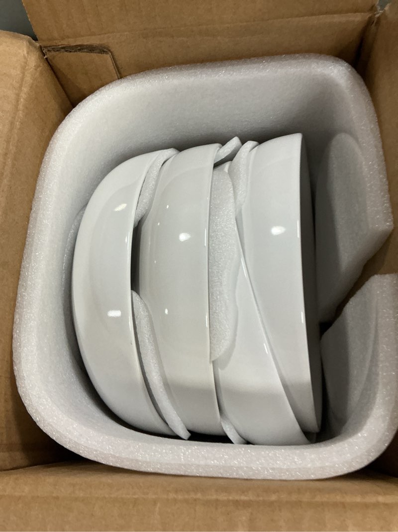 Condition photo showing New/Like New for le tauci pasta bowls 32 oz, salad bowls set for serving soup, pasta, noodle, dinner, large kitchen bowl plates, microwave safe - 7.8 inch, set of 4, white white 32 ounces