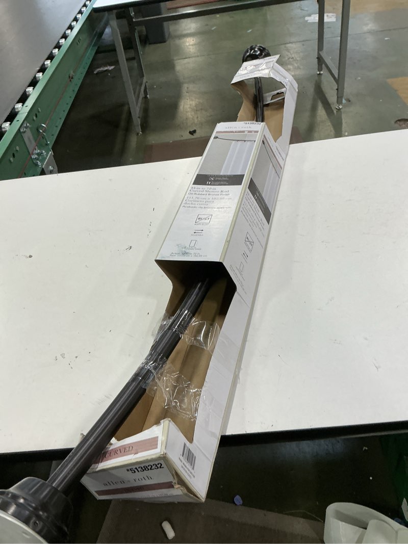 Condition photo showing As Is for Allen roth 44to72 inches curved shower rod