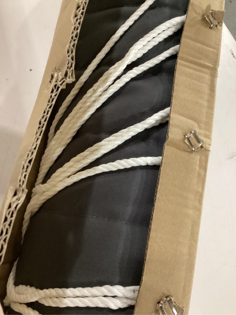 Condition photo showing As Is for Lazy Daze Hammocks 12 FT Quilted Fabric Hammock with Spreader Bar, 2-Person Double Hammock with Chains and Pillow, Outdoor Hammock for Outside Patio Poolside Backyard Beach, 450 lbs Capacity, Gray