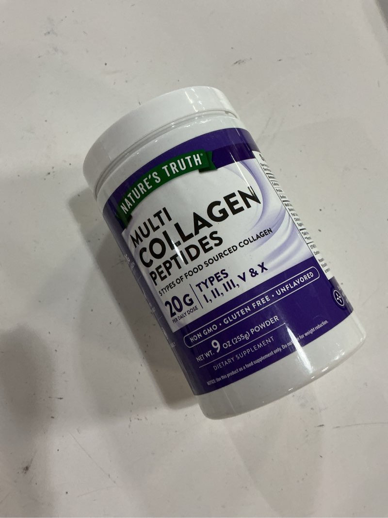 Condition photo showing New/Like New for (exp 04/2028) nature's truth multi collagen peptide powder | 9 oz | type i, ii, iii, v, x | unflavored | non-gmo &