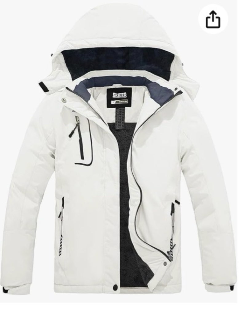 skieer women's waterproof ski jacket winter snowboarding coat(white,xs)