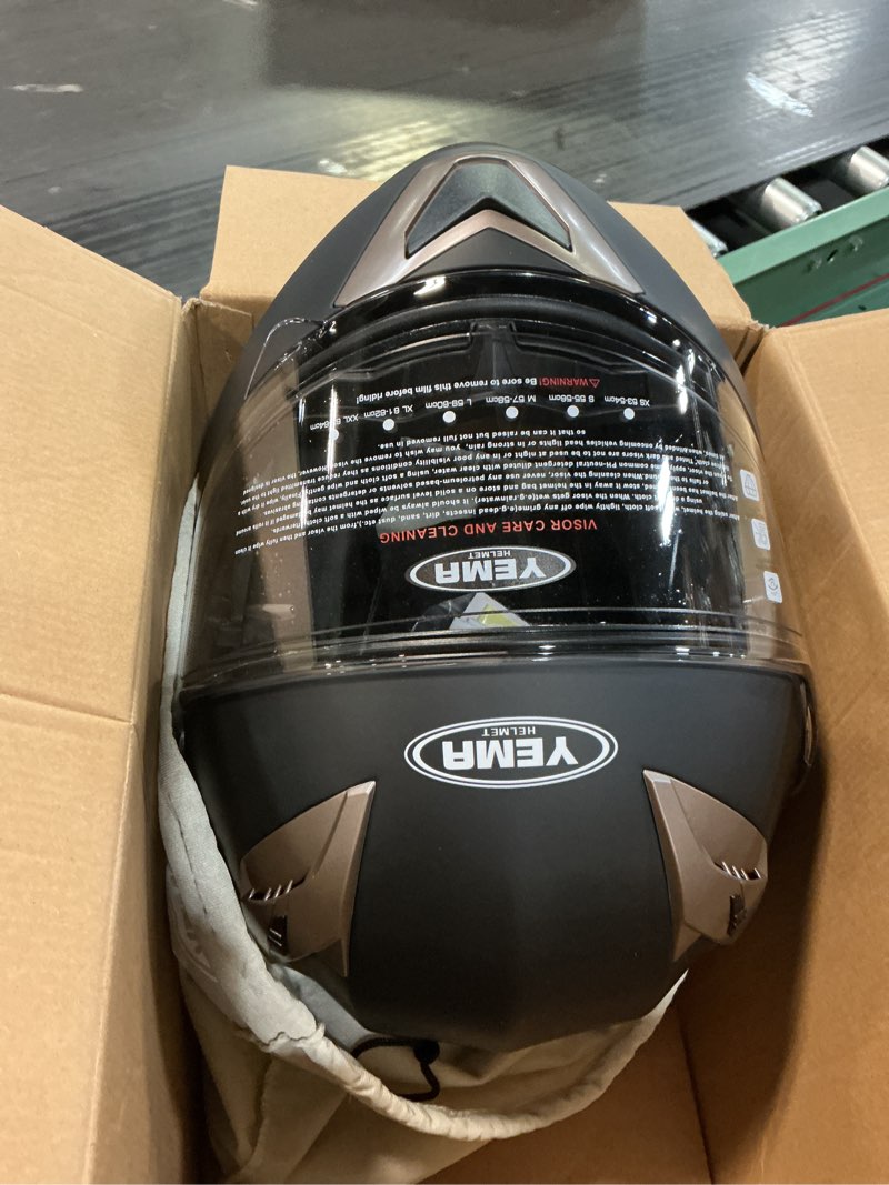 Condition photo showing Good Condition for yema modular motorcycle helmets, dot approved full face motorcycle helmet with flip up dual visor, helmets for adults motorcycle men women helmets for street scooter atv e-bike - ym-925 small matte black