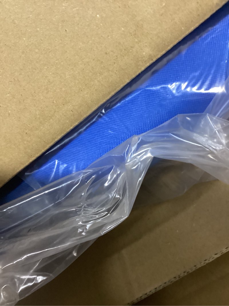 Condition photo showing New/Like New for HIGH POINT SPORTS Foldable Stadium Seat Portable Folding Stadium Chairs Padded Bleacher Seat Cushion Bleacher Chair with Armrest and Cup Holder Blue