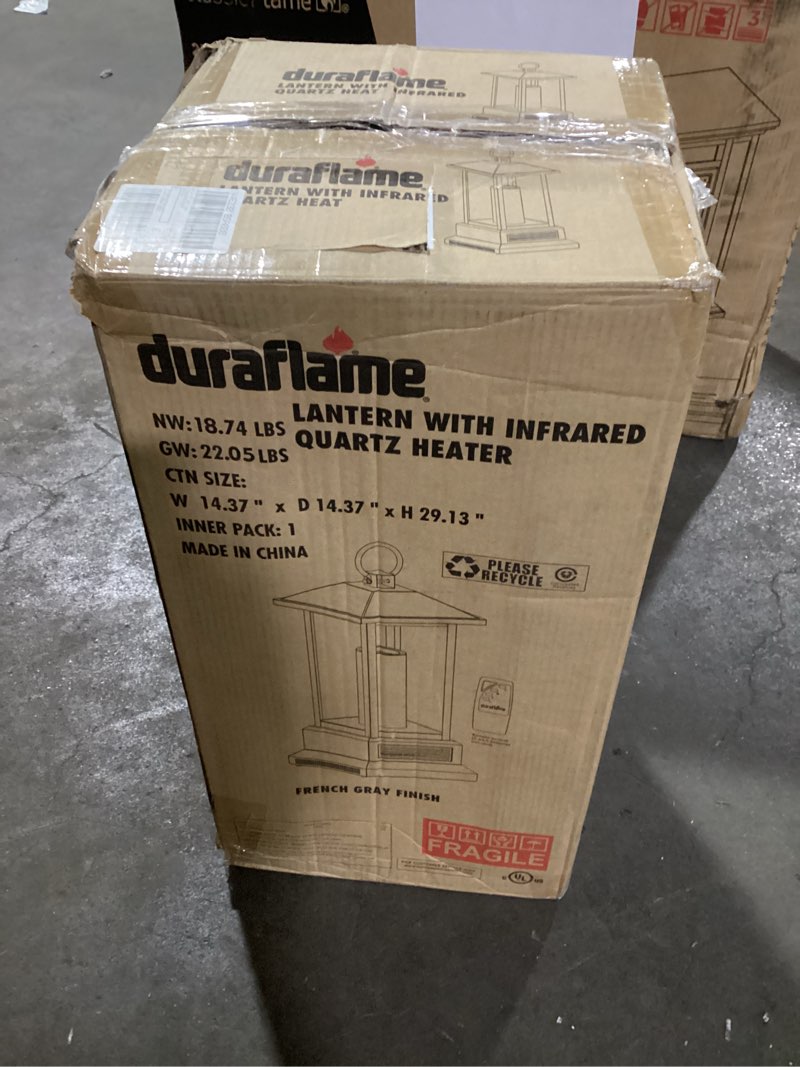 Condition photo showing Good Condition for Duraflame latern with infrared quartz heater french gray