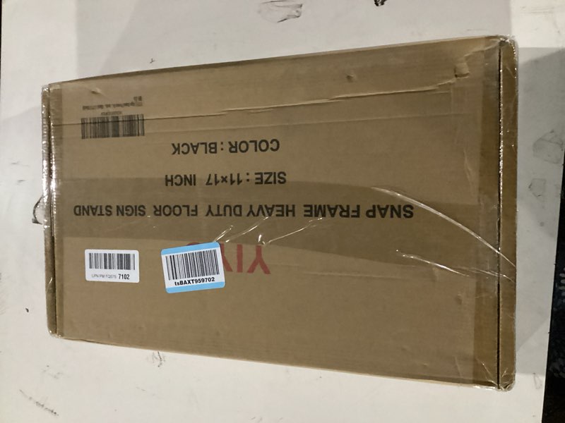 Condition photo showing New/Like New for YIYO Sign Stand Poster Stand?adjustable heavy duty pedestal Sign Holder Floor Stand?aluminium frame floor standing for display11*17 inch?Black (11*17 Black)