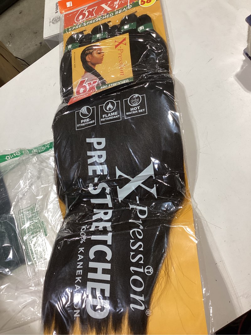Condition photo showing Good Condition for sensationnel x-pression prestretched braiding hair - 6x braid 58 inch all kanekalon flame retardant synthetic braid for box braids and twists (4 medbrown) medium brown 4