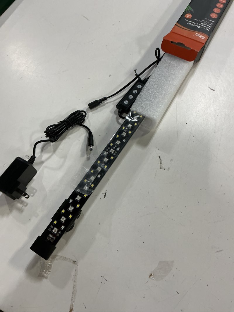 Condition photo showing Good Condition for hygger 24/7 mode submersible aquarium led light, full spectrum hidden fish tank light with 3 rows beads 7 colors auto on off sunrise-daylight-moonlight, adjustable timer brightness 12w 19.9in 12w