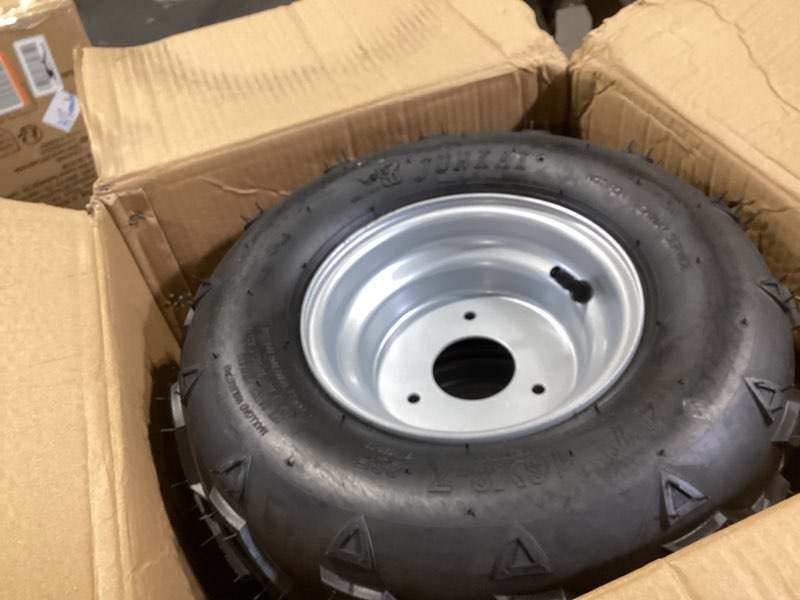 Condition photo showing Good Condition for 16x8-7 go kart wheels, 16x8-7 go kart tires with wheels for go kart atv utv quad 110cc 3 bolts set of 2 (silver)